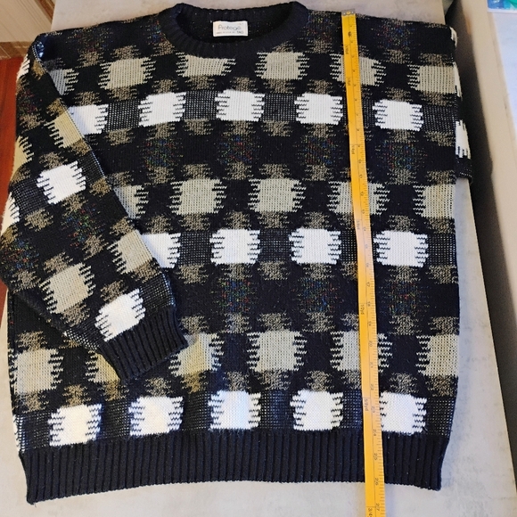 Vintage Protege Knit Crewneck Grandpa Sweater Geometric Men's Size Large - Picture 9 of 12